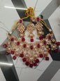 Royal Polki Bridal Necklace Set with Pearl Drops
